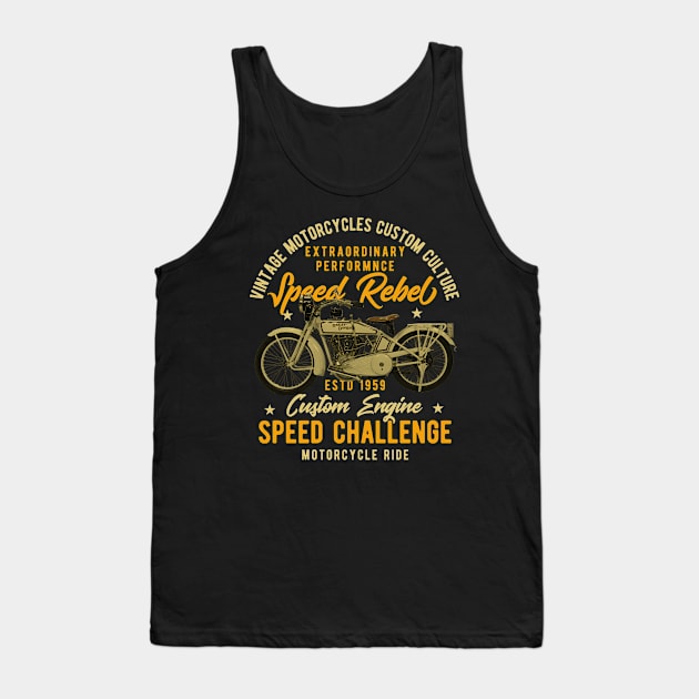 Legendary American Motorcycle Speed Racer Tank Top by MotorManiac